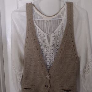 Beige Knit Vest
